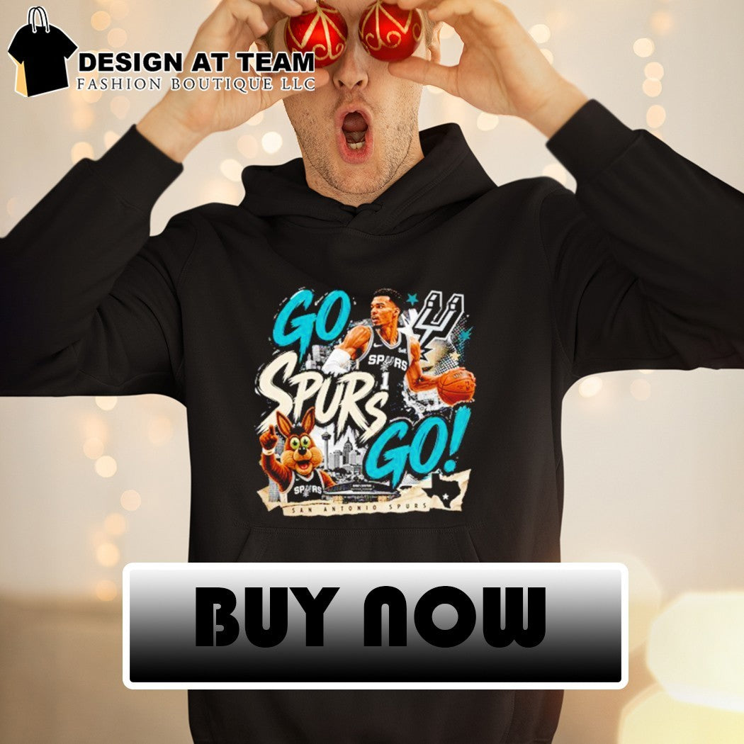 Victor Wembanyama basketball player San Antonio Spurs mascot Go Spurs Go shirt