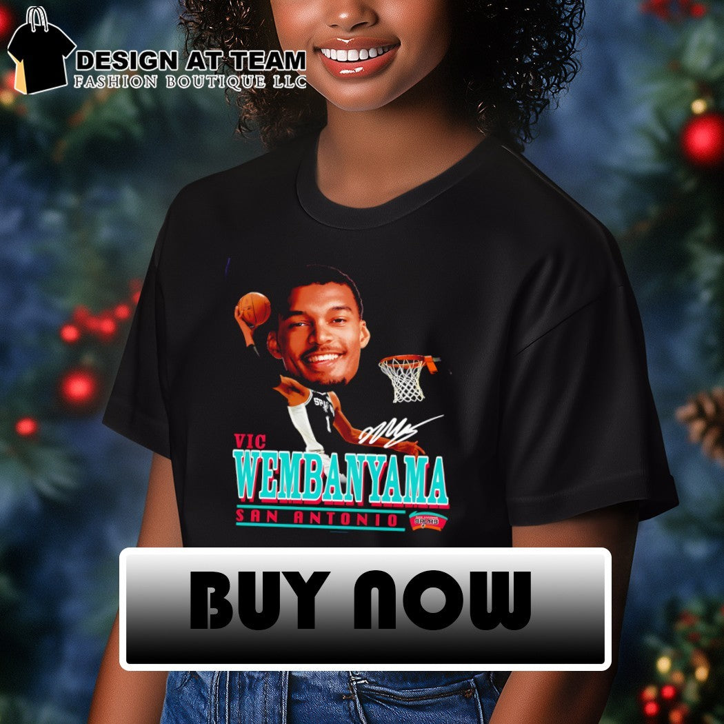 Victor Wembanyama big face San Antonio Spurs Basketball 2026 signature shirt