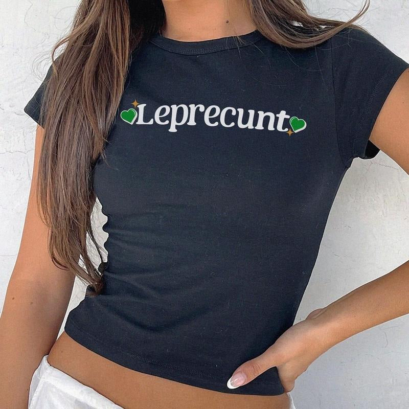 Victoria Maxwell Leprecunt Micro Rib Baby Funny Y2K St. Patrick'S Day Green Beer St Pattys Top Irish Pride Pub Bar Crawl Party Casual Summer Top Shirt Hoodie Sweatshirt