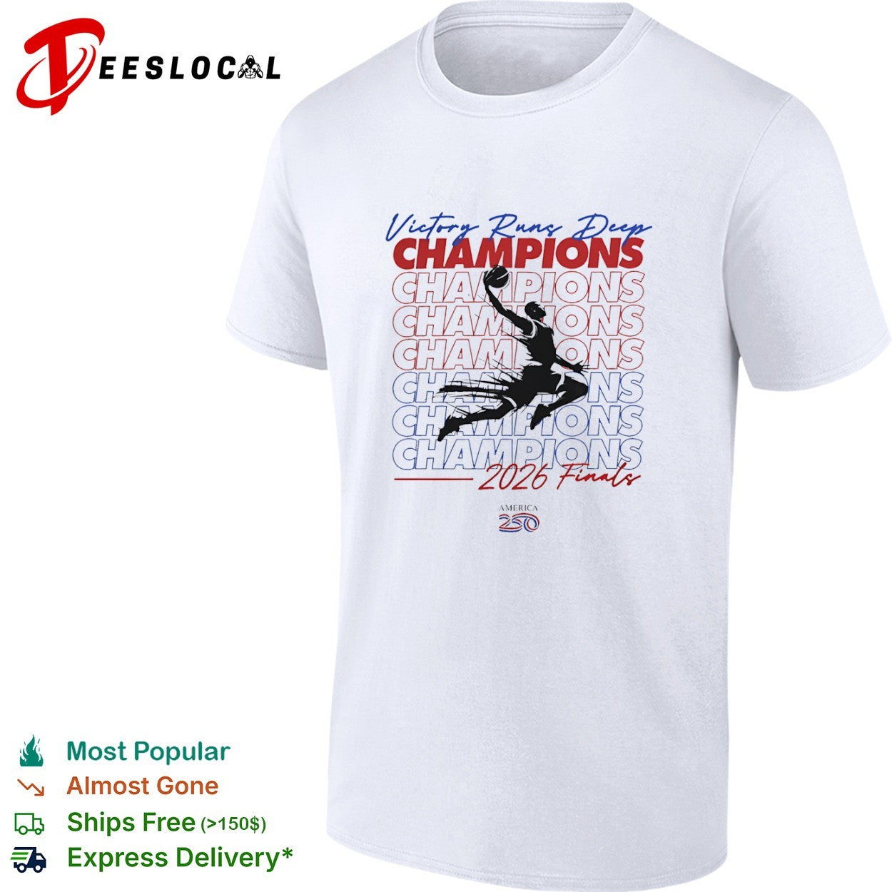 Victory Runs Deep Champions 2026 Finals America 250 Basketball Champion shirt