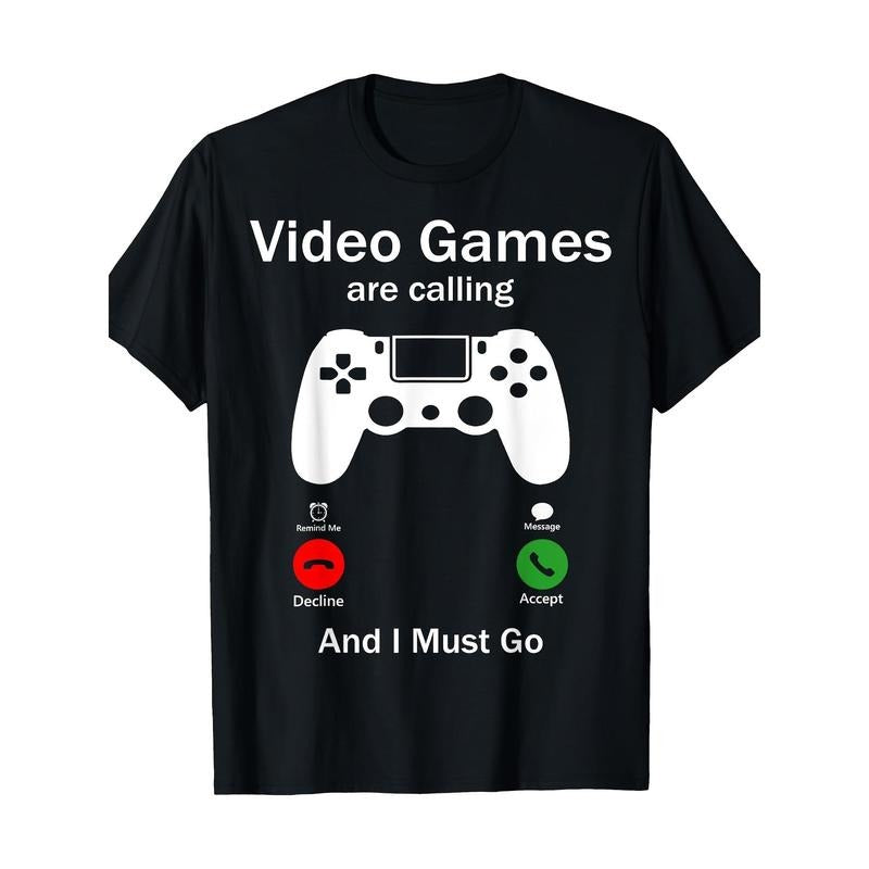 Video Games Are Calling And I Must Go Funny Console Gamer T-Shirt - 220g made in usa Hoodie Sweatshirt | PrintMintTees.com