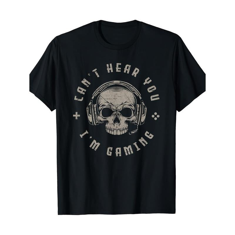 Video game Skeleton funny game player gift Can't hear you playing the game T-shirt made in usa Hoodie Sweatshirt