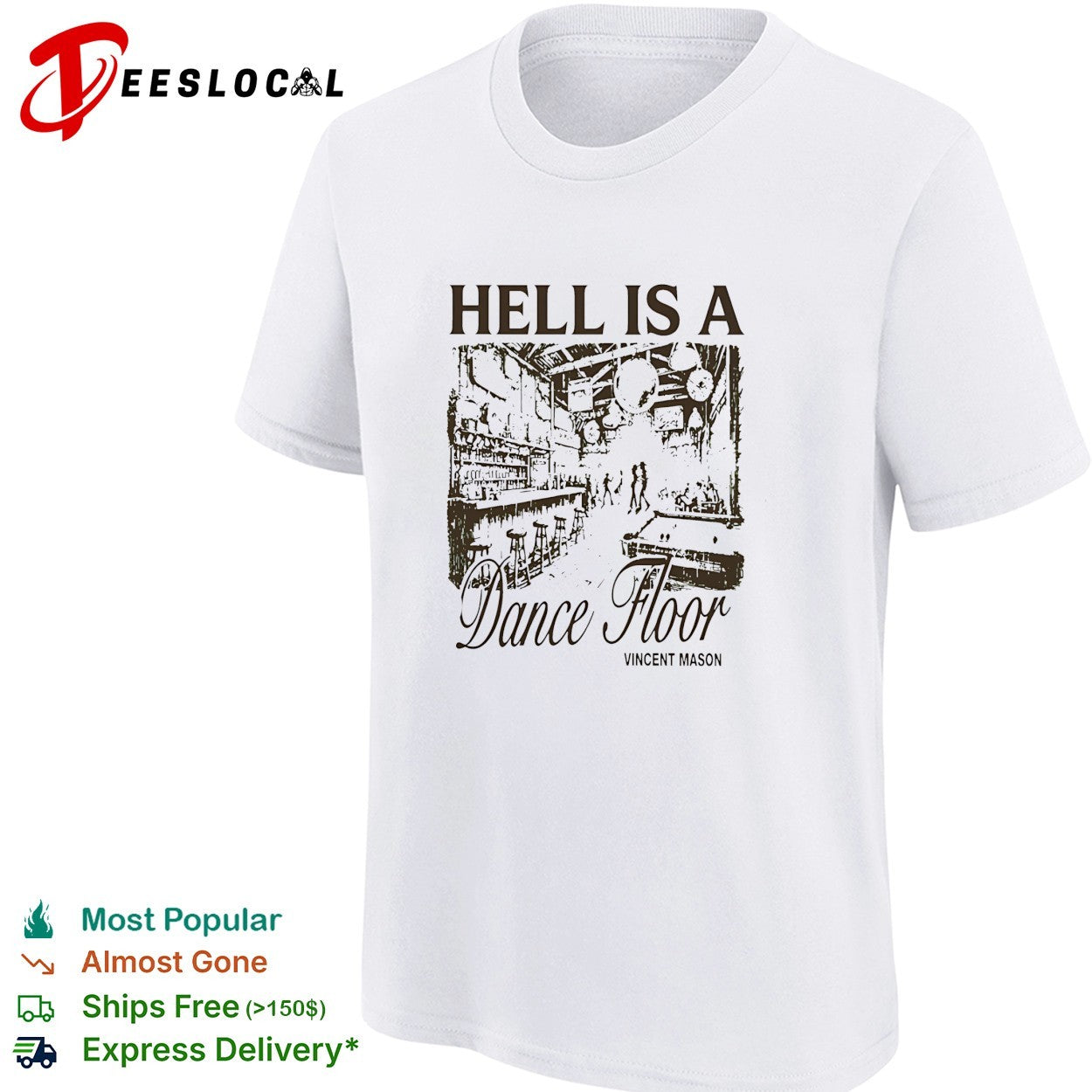 Vincent Mason hell is a dance floor ivory shirt