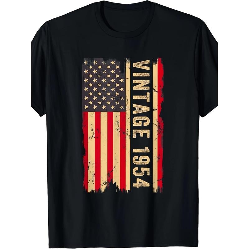 Vintage 1954 70th Birthday gift 70 Years Old American Flag T-shirt Made in USA Hoodie Sweatshirt | PrintMintTees.com