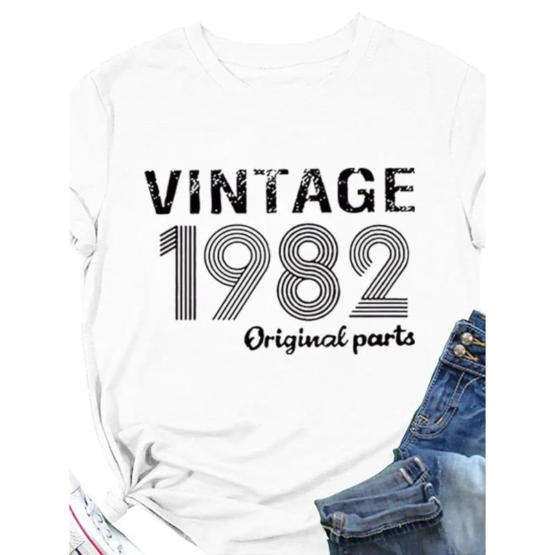 Vintage 1982 Original Print Women T Shirt Short Sleeve O Neck Loose Women Tshirt Ladies Tee Shirt Tops style 02 Hoodie...