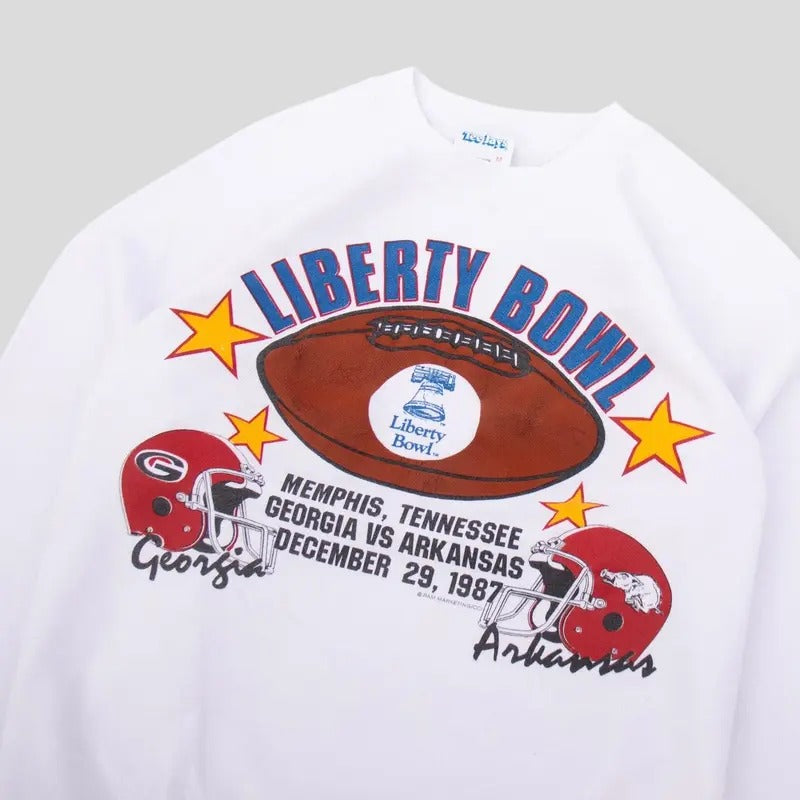 Vintage 1987 Liberty Bowl Georgia vs Arkansas Rare Crew Neck Sweatshirt Shirt Hoodie | PrintMintTees.com