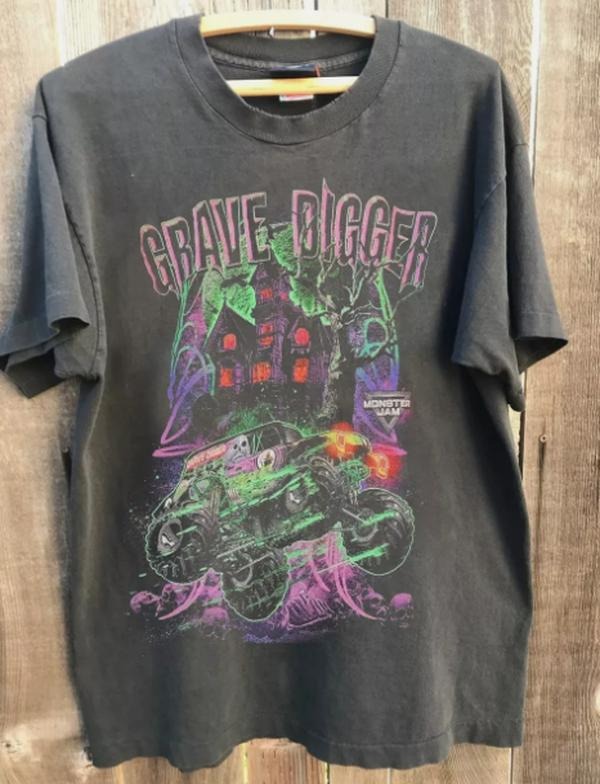 Vintage 1988 Grave Digger Race Team Monster Truck Tee T Shirt Hoodie, Sweatshirt | PrintMintTees.com