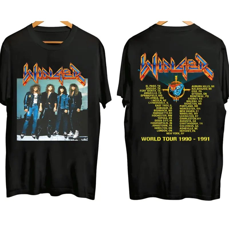 Vintage 1990 Winger Concert Tour T-Shirt Hoodie Sweatshirt | PrintMintTees.com
