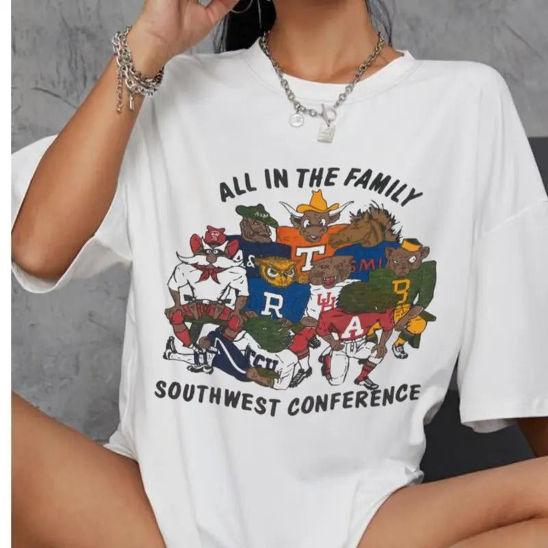 Vintage 70s Champion NCAA Football Southwest Conference Shirt Classic Menswear Hoodie Sweatshirt | PrintMintTees.com