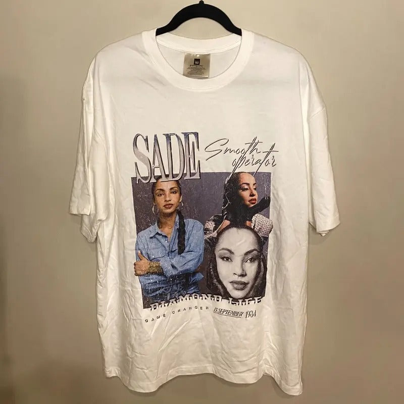 Vintage 80s Sade T Shirt XL Smooth Operator 1984 Winterland Bootleg Rap Hip Hop Women Top Womenswear Hoodie Sweatshirt