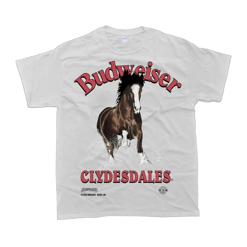 Vintage 90s Budweiser Horse Florida T-Shirt, Budweiser Shirt, Unisex Tshirt, Shortsleeve Love Athletic Style Hoodie...
