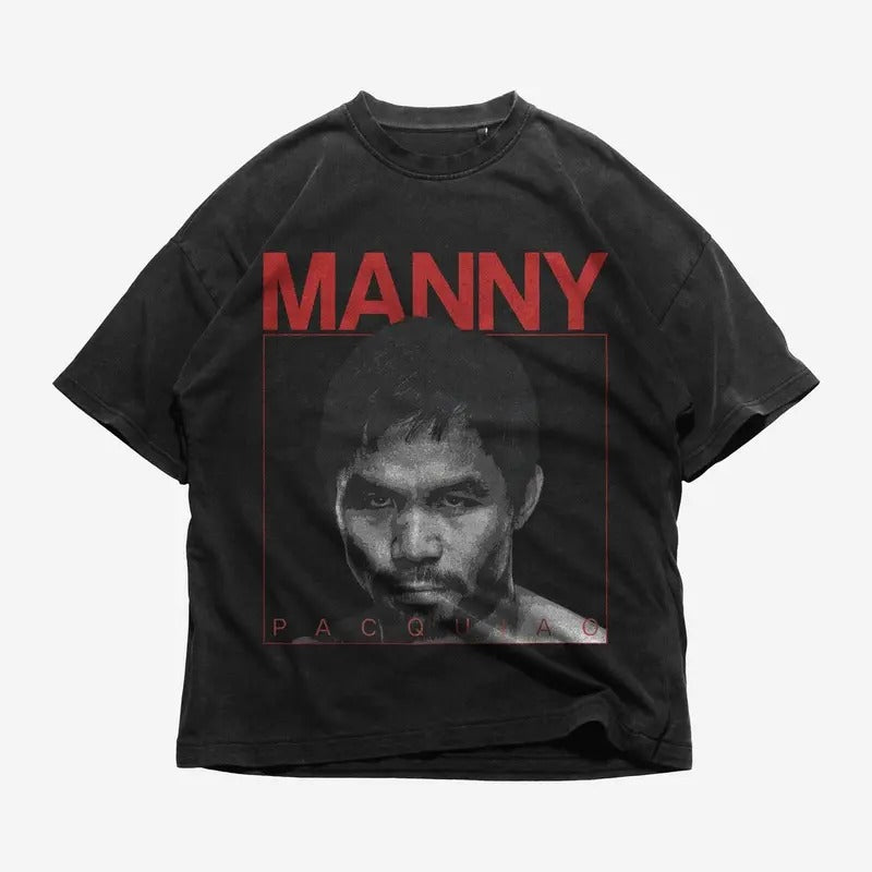 Vintage 90s Graphic Manny Pacquiao T-Shirt, Pacquiao Sweatshirt, Retro Professional Boxer Graphic Cotton Long Sleeve...