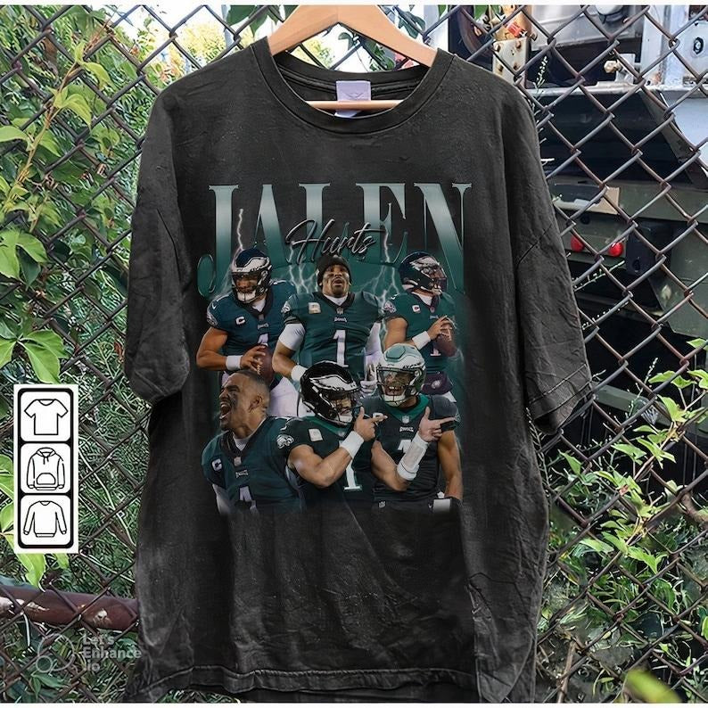 Vintage 90s Graphic Style Jalen Hurts T-Shirt - Jalen Hurts Sweatshirt - Retro American Football Tee For Man and Woman...