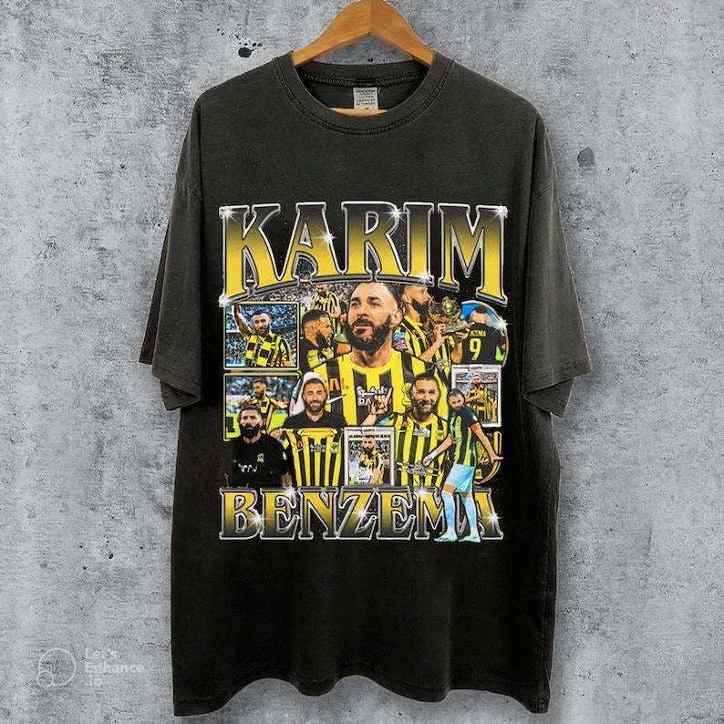 Vintage 90s Graphic Style Karim Benzema T-shirt, Sweatshirt,Hoodie,90s Bootleg Tee,Retro Karim Benzema Graphic Tee Gift...