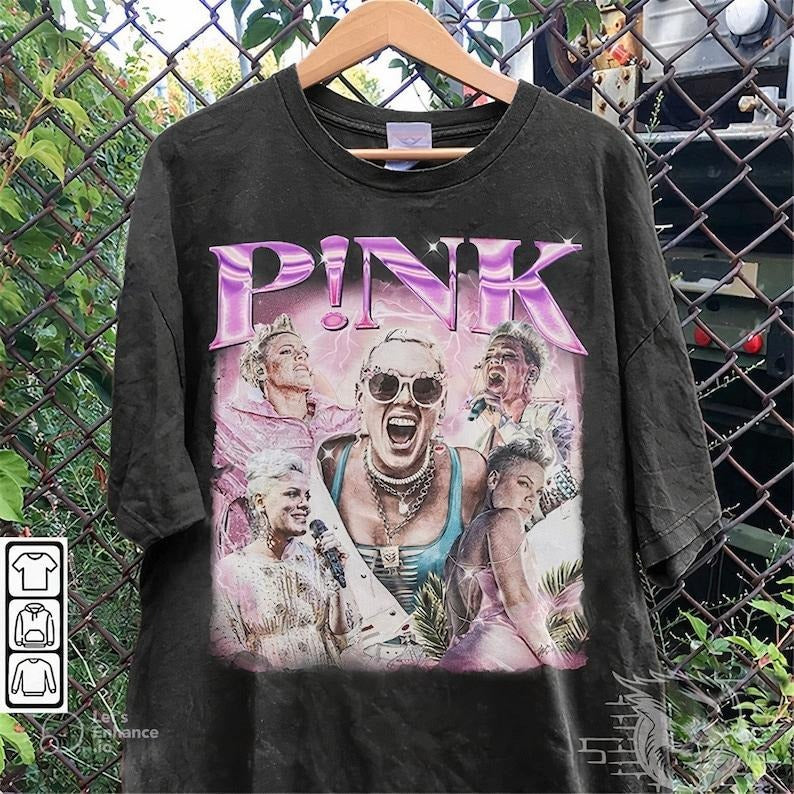 Vintage 90s Graphic Style P!nk 2024 V2 T-shirt, P!nk Music Shirt, P!nk Trustfall World Tour Album 2024 Graphic Tee Unisex...