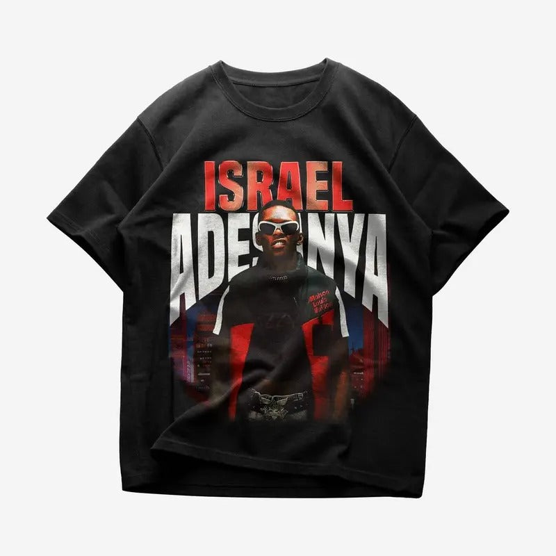 Vintage 90s Israel Adesanya Graphic T-Shirt Retro For Man and Woman Unisex T-Shirt Cotton Long Sleeve Hoodie Sweatshirt