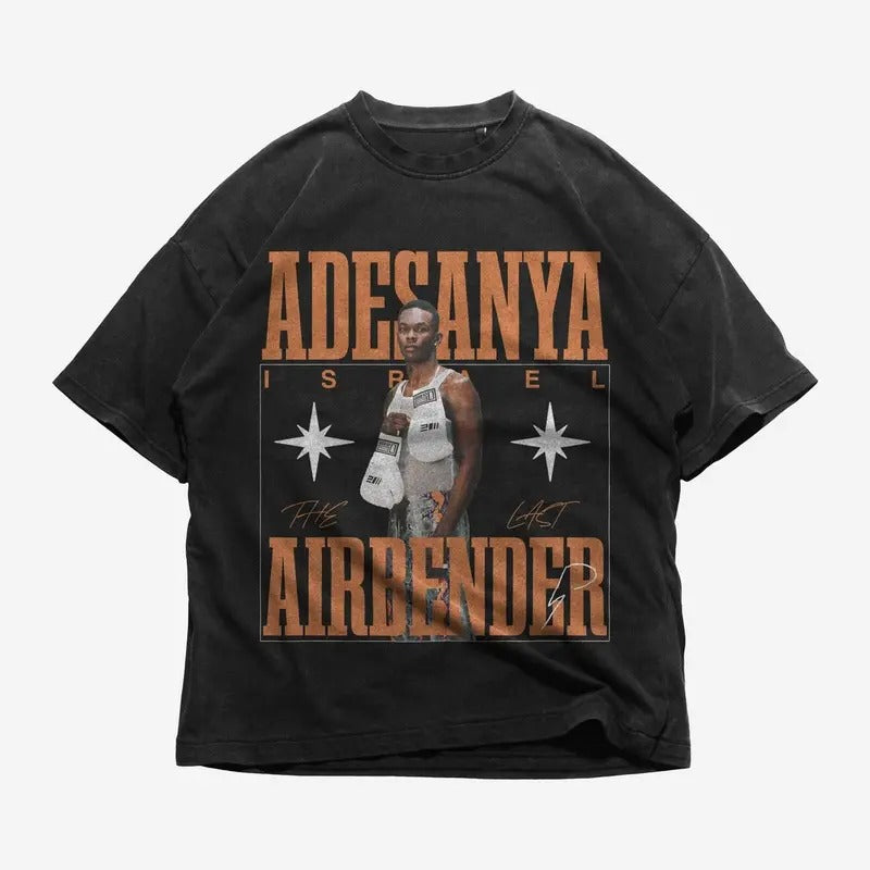 Vintage 90s Israel Adesanya T-Shirt Graphic Retro Cotton Long Sleeve Menswear Top Hoodie Sweatshirt | PrintMintTees.com