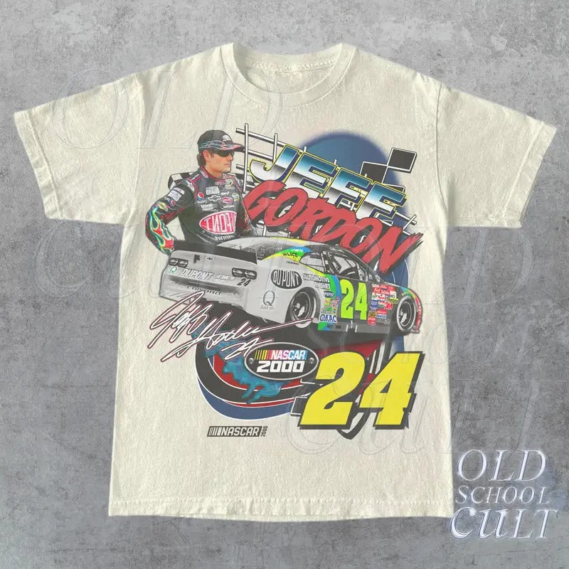 Vintage 90s Jeff Nascar Racing T-Shirt, Y2k Vintage Graphic Style Shirt, Retro Racing Graphic Tee Hoodie Sweatshirt