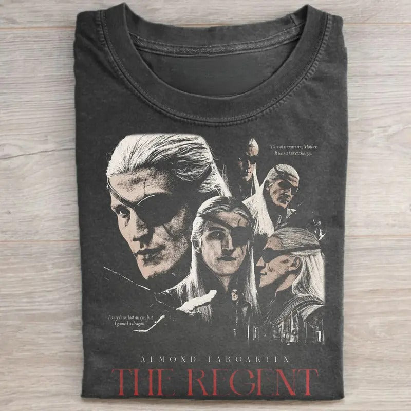 Vintage Aemond Targaryen Prince Regent House Dragon Movie Shirt House Targaryen Iconic TV Show Streetwear Menswear Top Shirt Hoodie Sweatshirt