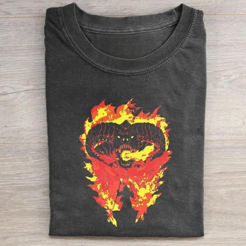 Vintage Balrog Vs Gandalf Lord Rings Movie Shirt Fantasy Ring LOTR Shirt Menswear Top Shirt Hoodie Sweatshirt