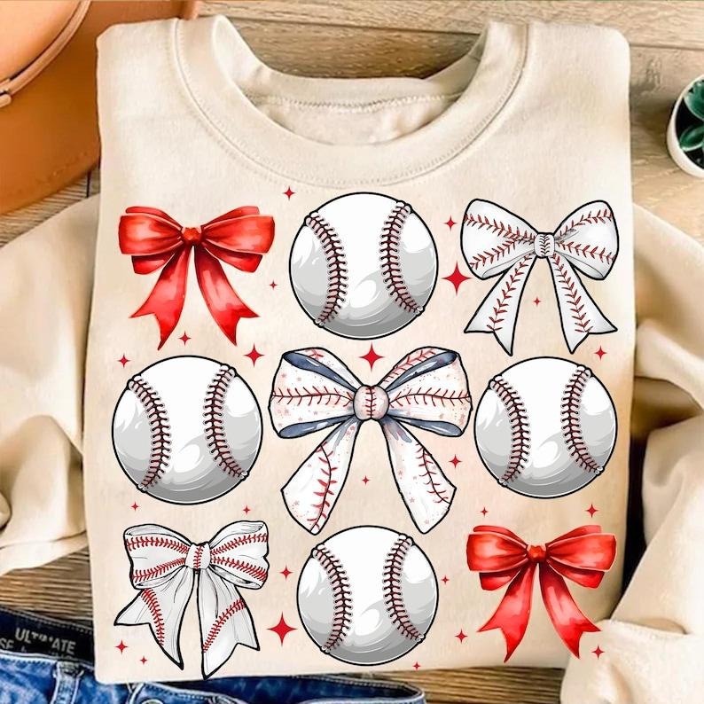 Vintage Baseball Bow , Bow Baseball , Coquette Baseball Shirt , Mama , Game Day Baseball Sweatshirt Hoodie
