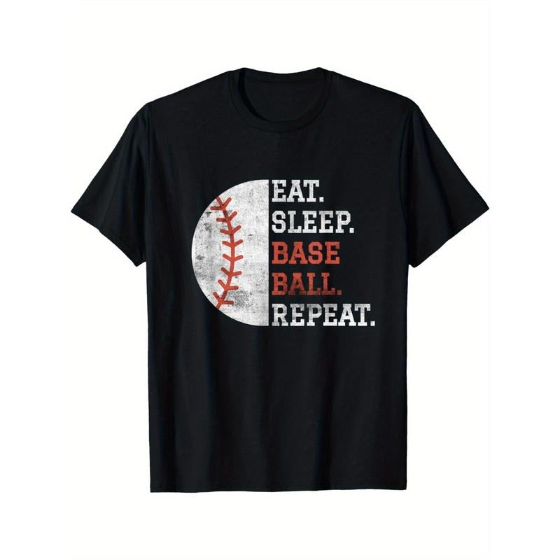 Vintage Baseball Player Eat Sleep Baseball Repeat men's T-Shirt made in usa Hoodie Sweatshirt | PrintMintTees.com