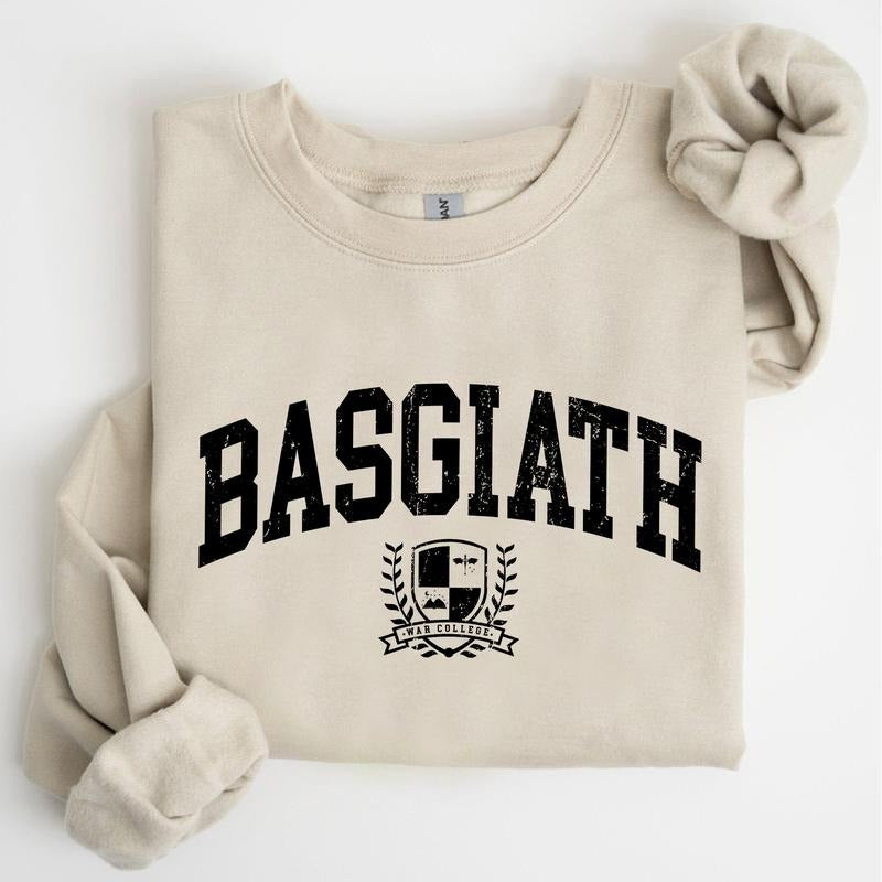 Vintage Basgiath War College Sweatshirt, Fourth Wing Bookish Crewneck, Violet Sorrengail Xaden Riorson Fantasy Dragon...