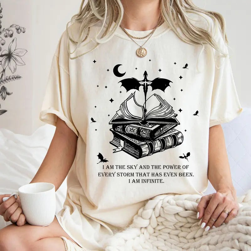 Vintage Basgiath War College T-Shirt, I Am The Sky Tee Shirt, Dragon Rider Violet Sorrengail Sweatshirt, Bookish The...