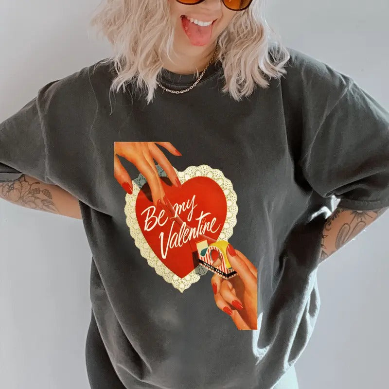 Vintage Be My Valentine Shirt~  coffee shirt Unisex Apparel Relaxed Fit Printed In The USA Clothing Womenswear Casual...