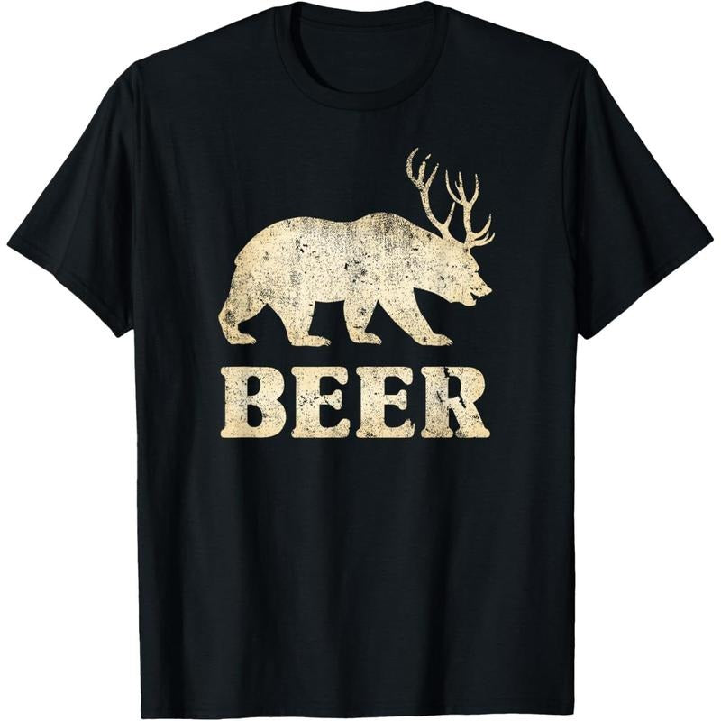Vintage Bear Deer Funny Beer T-Shirt made in us Hoodie Sweatshirt | PrintMintTees.com