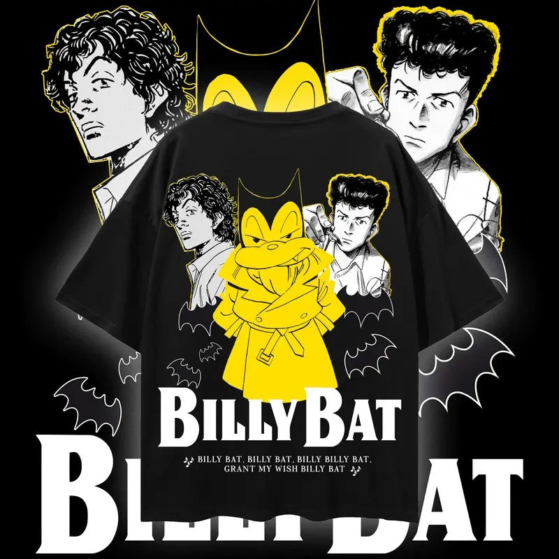 Vintage Billy Bat 2 Sides Graphic Tee, Urasawa Anime Manga Special Graphic T-shirt Gift For Anime Fan Cotton Menswear...
