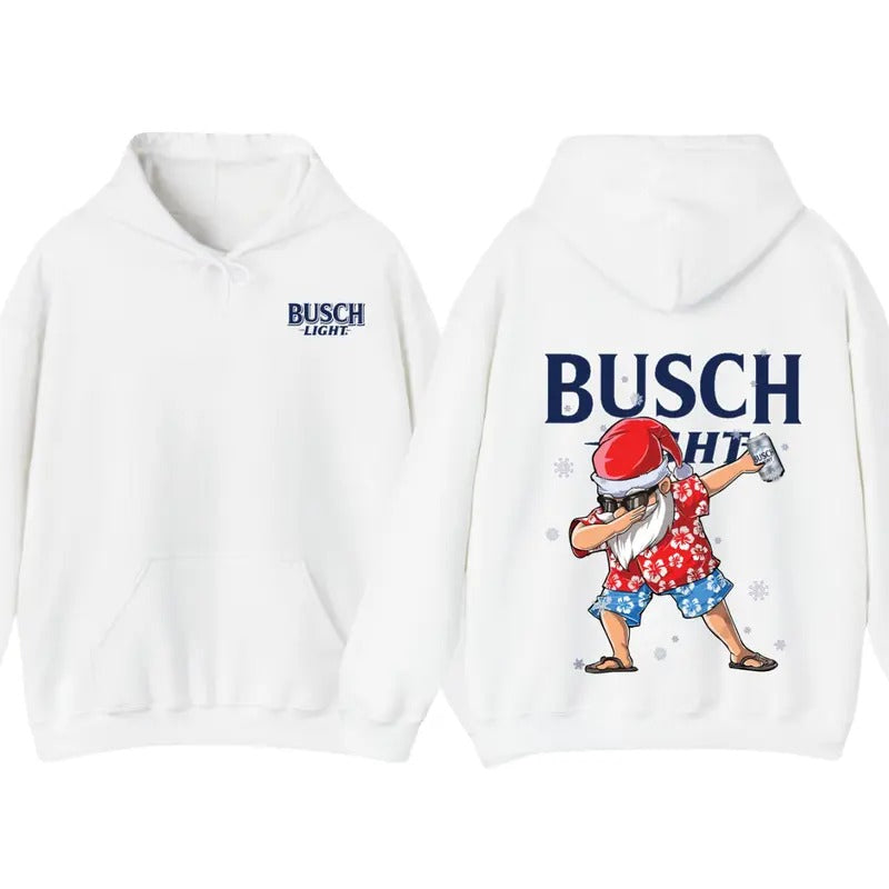 Vintage Busch Light Dabbing Santa Claus Christmas ShirtHoodie, Retro Crewneck, Cotton, Menswear Tops Shirt Hoodie Sweatshirt