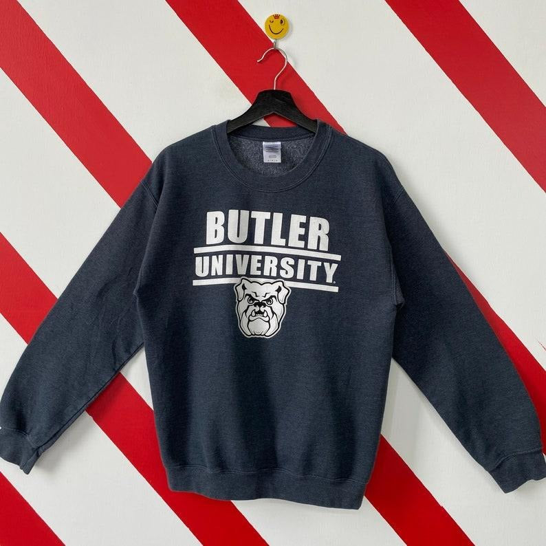 Vintage Butler University Sweatshirt Butler Crewneck Butler University Sweater Pullover Butler Bulldogs Print Logo Shirt...