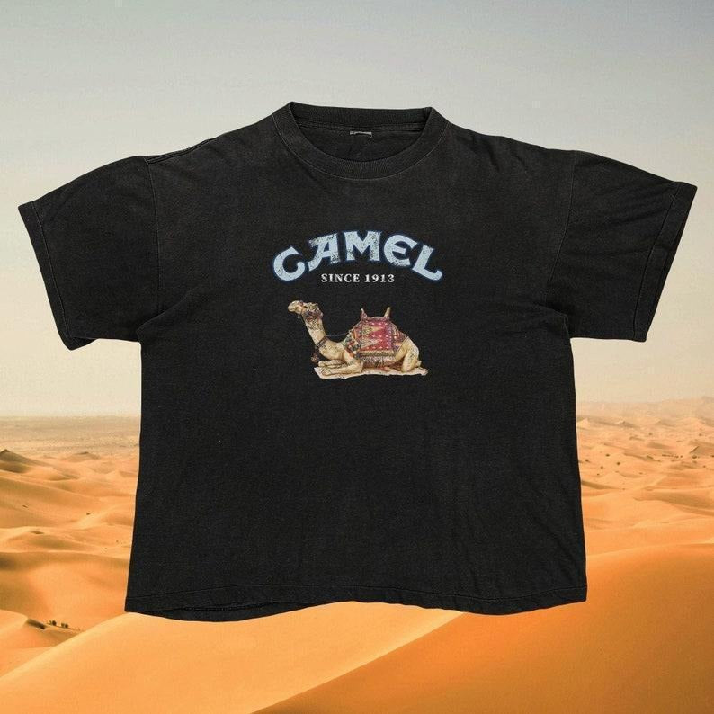 Vintage Camel Tshirt, old school, Y2k Vintage Graphic T-Shirt, Vintage 90s Style shirt, Washed Retro , Unisex smoking...
