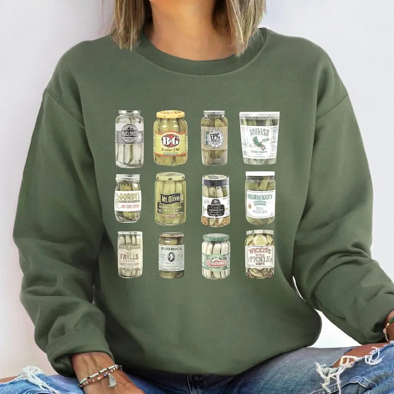 Vintage Canned Pickles Sweatshirt, Canning Season Sweatshirt, Pickle Lovers Sweaterstyle{n002}2 Shirt Hoodie