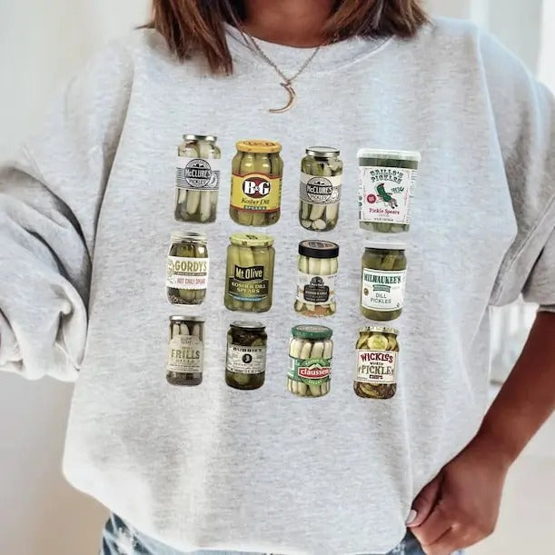 Vintage Canned Pickles Sweatshirt, Pickle Lovers Crewneck Comfort Shirt Hoodie | PrintMintTees.com