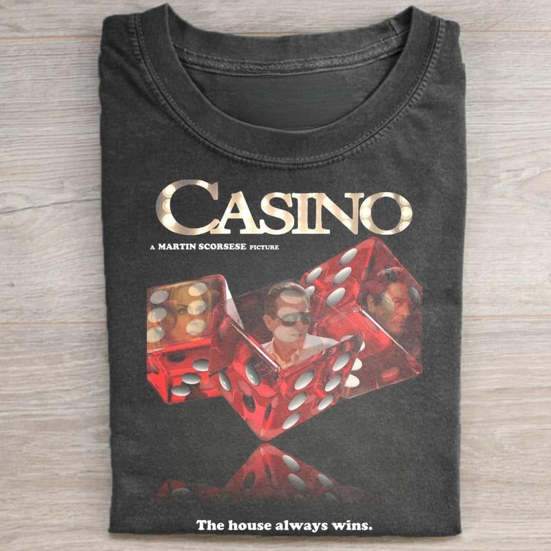 Vintage Casino The House Always Win Graphic Tee - Casino Movie Shirt - Gambling Shirt - Sam "Ace" Rothstein Tee
