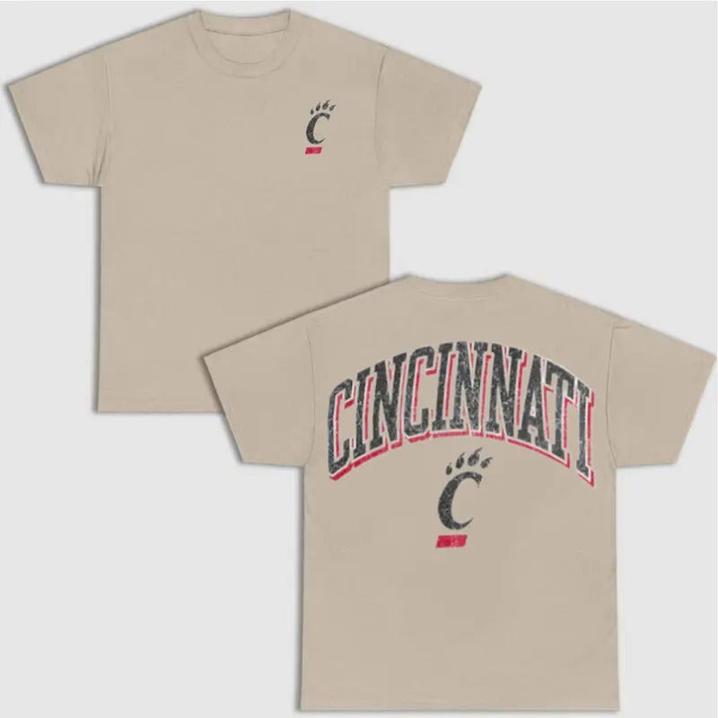 Vintage Champion Gray Cincinnati Bearcats 2 Side T-shirt, NCAA Shirt, Vintage Football Shirt Top Classic Menswear Hoodie...