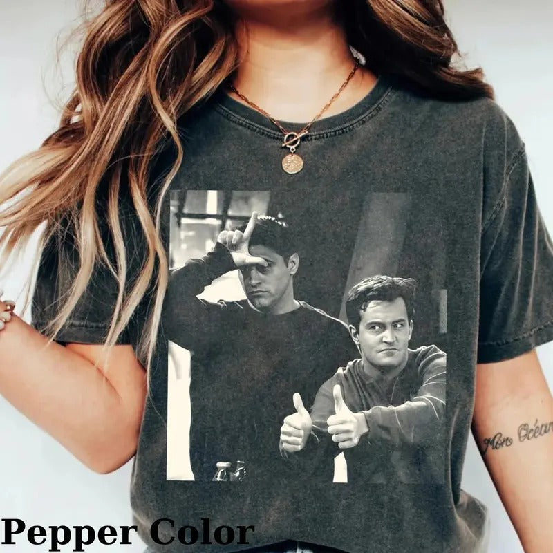 Vintage Chandler Bing and Joey Tribbiani Friends Sitcom Shirt - Movie Shirt - Men's Crewneck T-Shirt - Gift for Friends