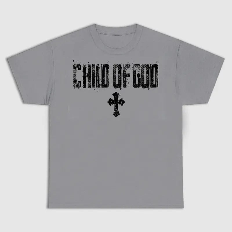 Vintage Child Of God Tshirt Cross Graphic Print Cotton T-shirt Gildan Size S-5XL, T-shirt, personalized shirt, Gothic,...
