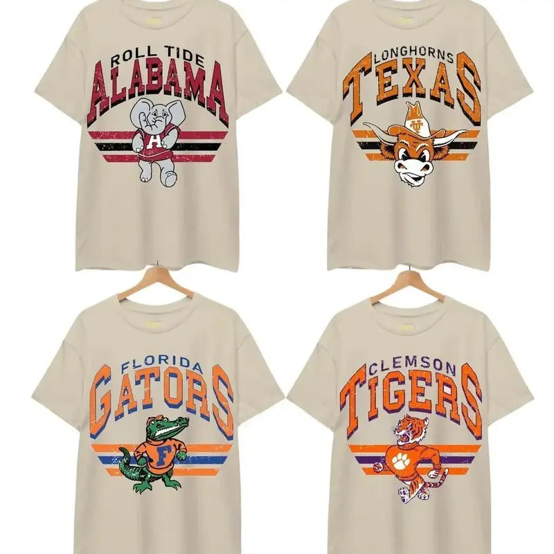 Vintage College Football Teams T-shirt Retro Tee Top Hoodie Sweatshirt | PrintMintTees.com