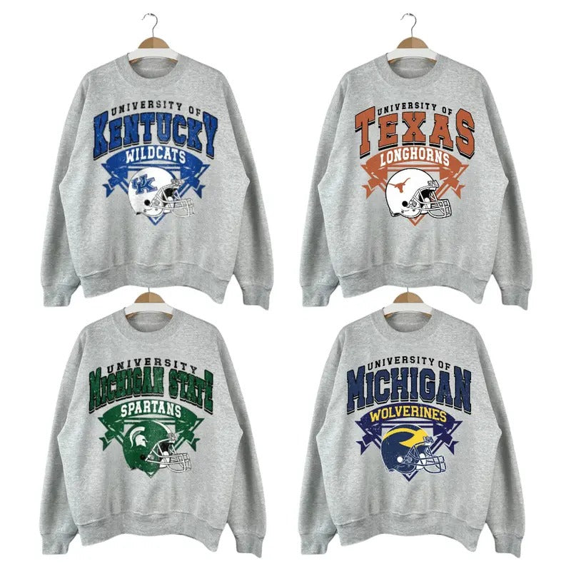 Vintage College NCAA Sweatshirt, Vintage Football All Team Sweatshirt, Crewnecks Shirt, Gifts For Fan Sport Hoodie