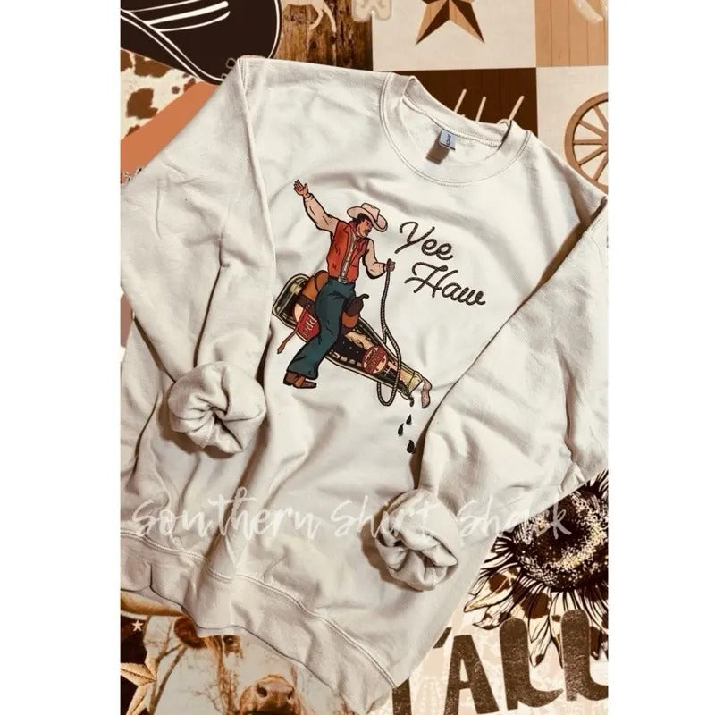 Vintage Cowboy Soda Bottle Sweatshirt | Sand Shirt Hoodie | PrintMintTees.com