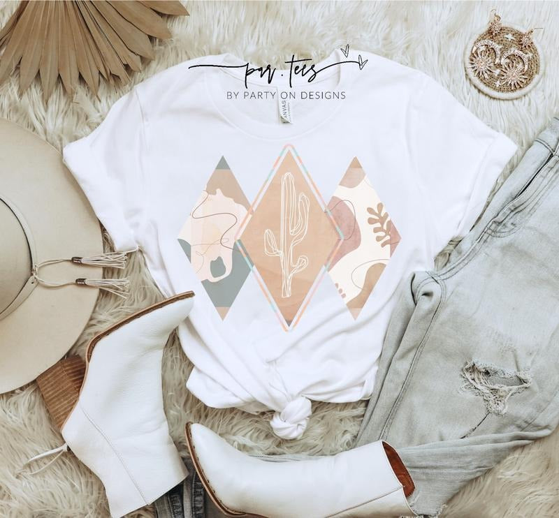 Vintage Cowhide Boho Cow Western Inspired Southwestern Shirt Printprint Sublimation Bohemian Summer Top Cactus T-Shirts, Hoodie, Sweatshirt