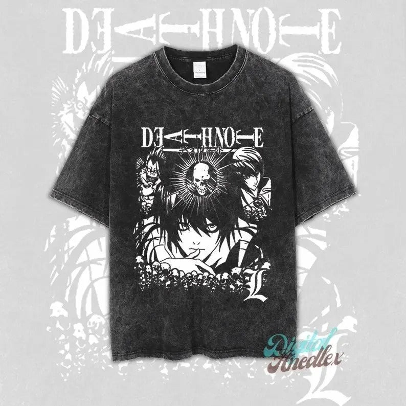 Vintage Dead Note Anime Shirt, L shirt, Anime Shirt, Anime Japanese Shirt, Manga Shirt, Otaku Gift, Oversize Anime Washed...