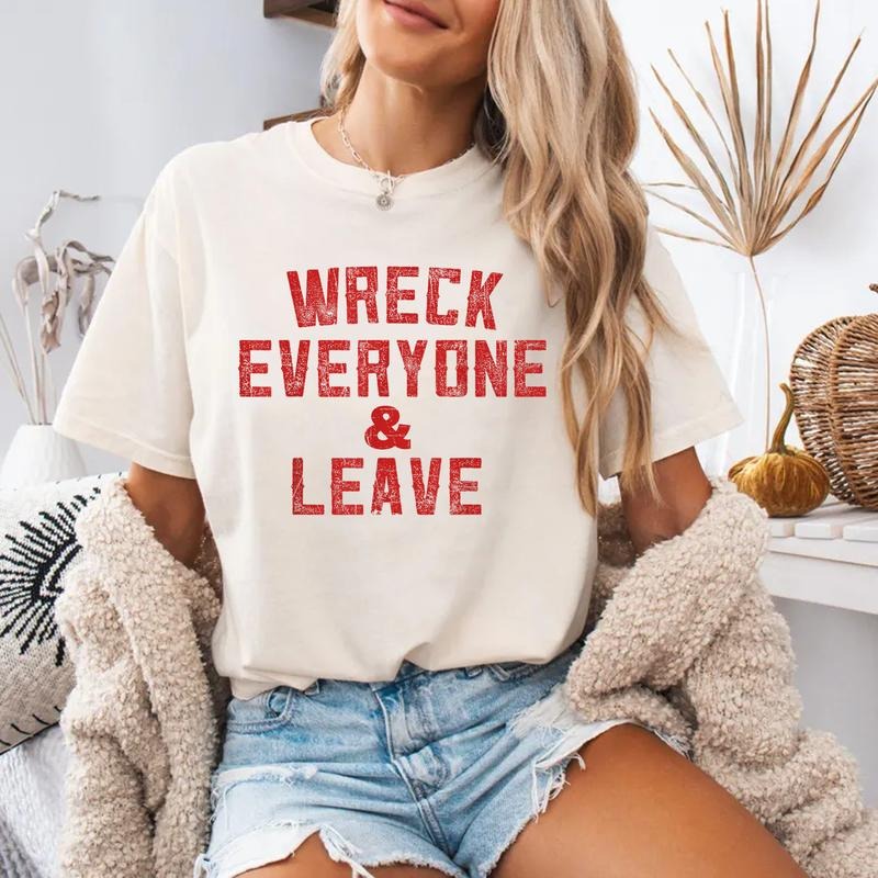 Vintage Distressed Wreck Everyone and Leave Wrestling Match T-Shirt | Unisex Cotton Tee, Short Sleeve, Size S-3XL Hoodie...