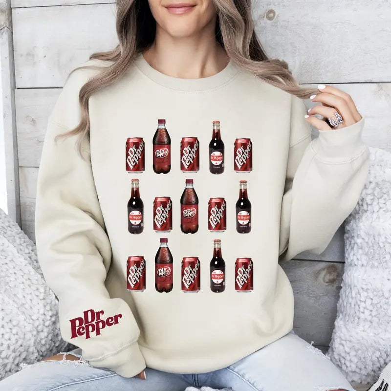 Vintage Dr Pepper Can Sweatshirt, Dr Pepper Lover, Retro Soda Can Crewneck T-Shirts, Hoodie | PrintMintTees.com