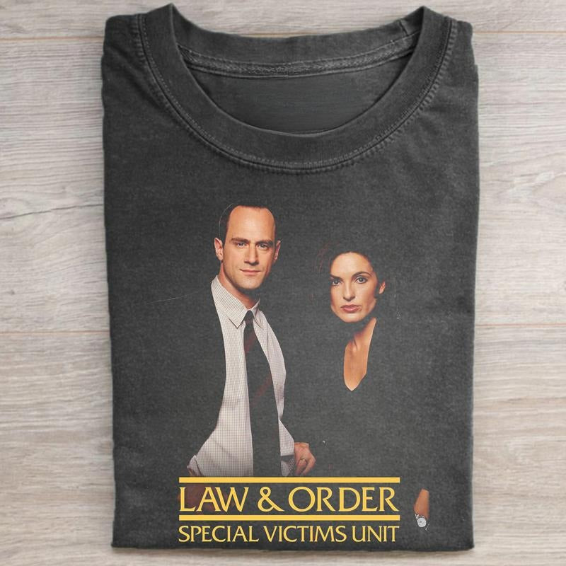 Vintage Elliot Stabler and Olivia Benson Graphic Tee - Law & Order SVU Movie Shirt - Iconic Movie Tee