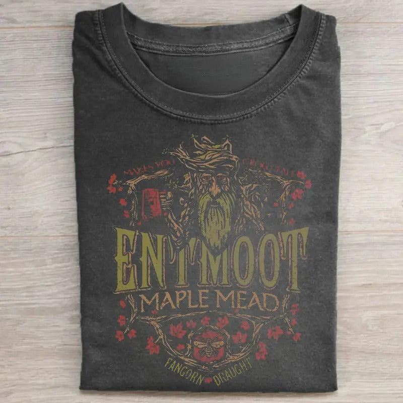 Vintage Ent Draughts Graphic Tee - Entmoot Maple Mead Shirt - Funny Beers of Middle Earth Tee