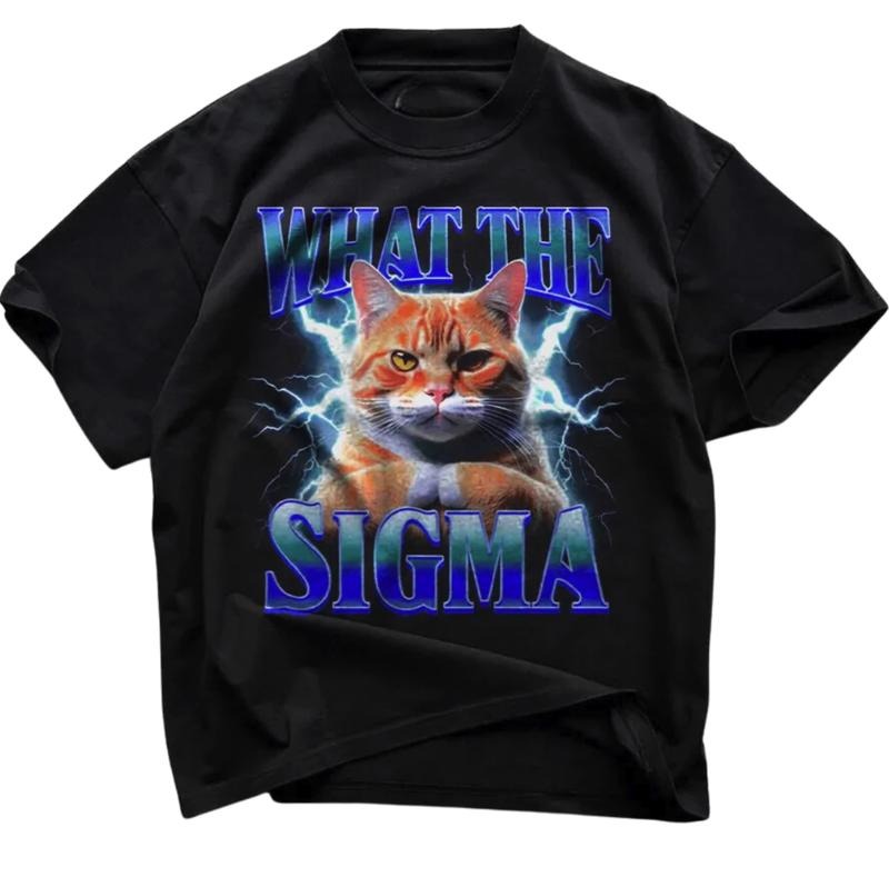 Vintage Erm, What The Sigma? Meme Graphic T-shirt, FuFunny Shirt, Meme Cat Graphic Tee Gift For BoyfrIend Girlfriend...